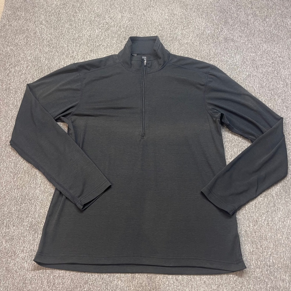 REI Co-op Mens Quarter Zip Pullover Black Long Sleeve Wicking Shirt L 0951